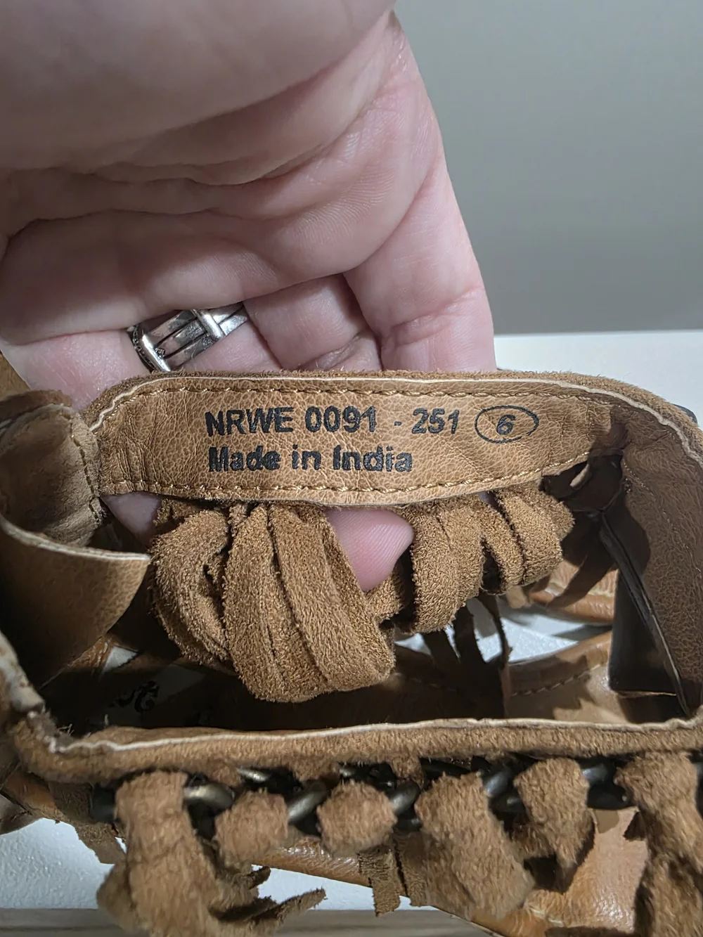 Not Rated Tan Fringe Cork Wedge Sandals